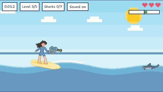 Surf Cleanup: Leah surfing a wave